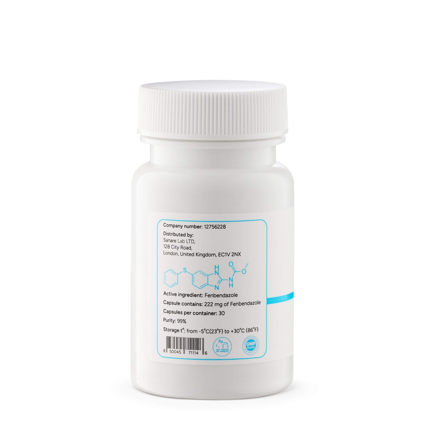 Fenbendazole 222 mg, 30 units, Purity >99%, laboratory tested - SanareLab