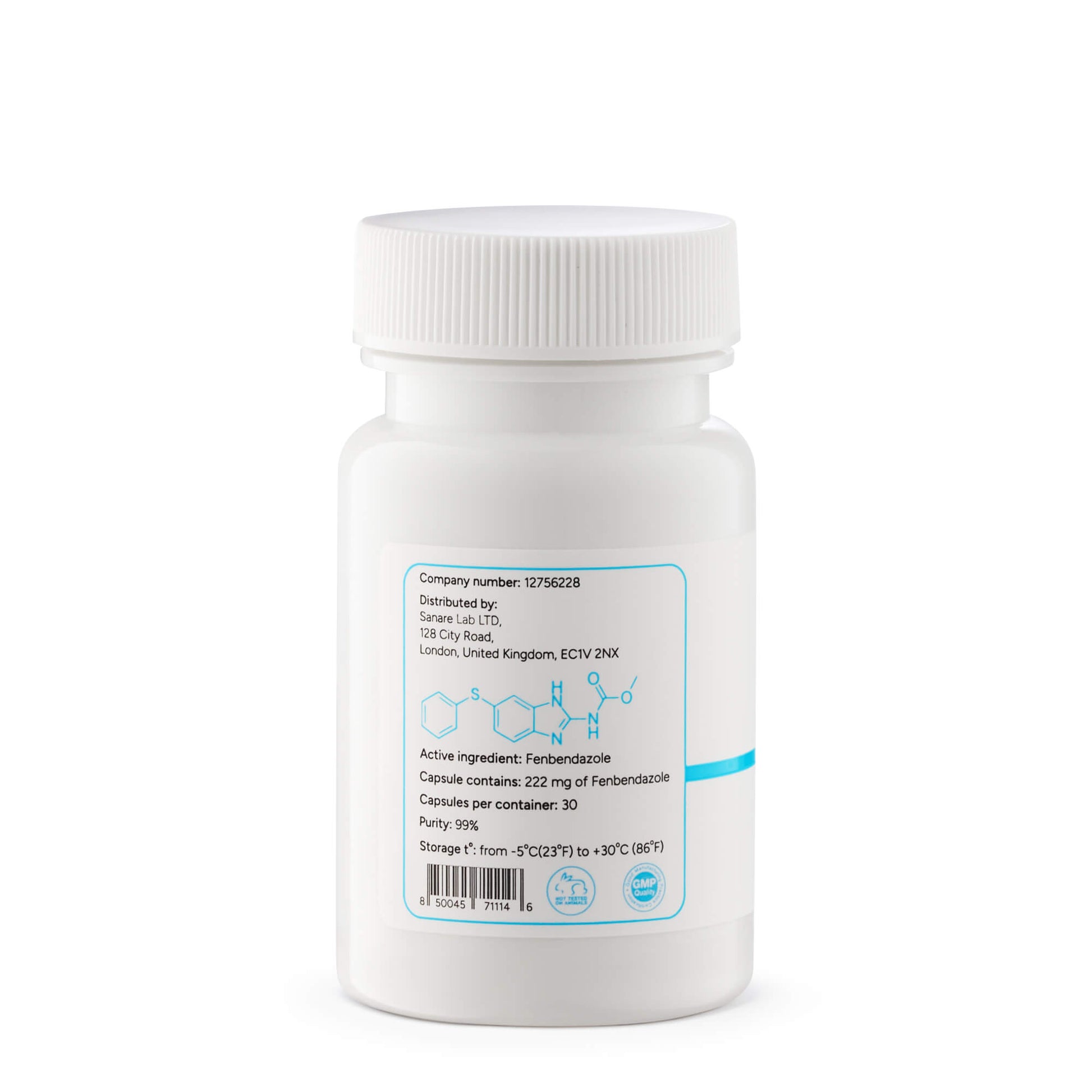 Fenbendazole 222 mg, 30 units, Purity >99%, laboratory tested - SanareLab