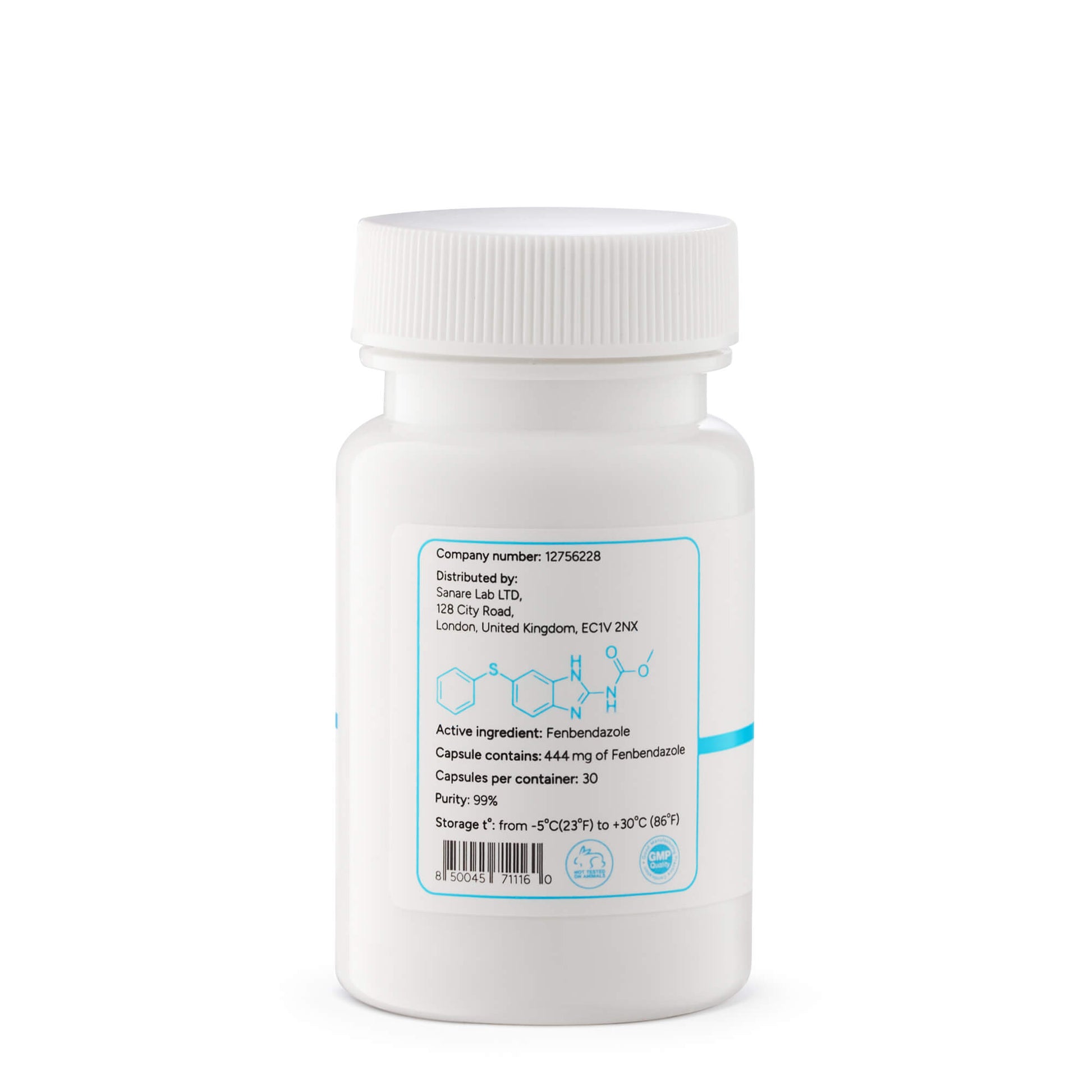 Fenbendazole 444 mg, 30 units, Purity >99%, laboratory tested - SanareLab