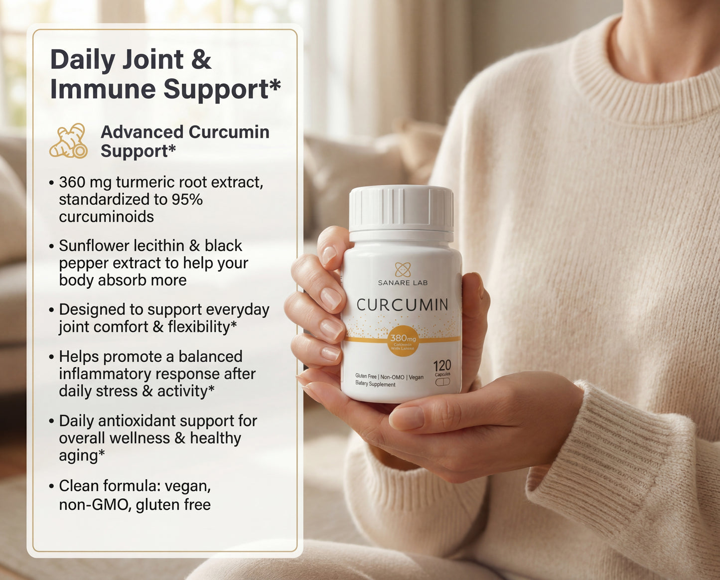 Curcumin Turmeric 360 mg per serving (eq to 12 000 mg Turmeric), 120 capsules w/ Black Pepper & Phytosome Extract