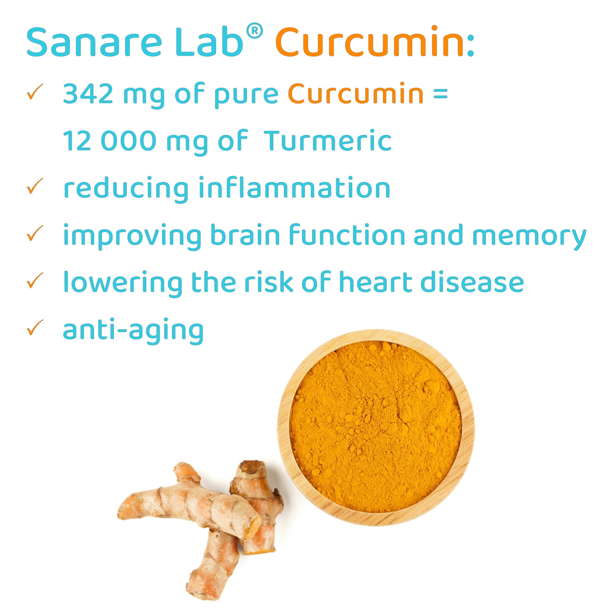 Curcumin Turmeric 342 mg per serving (eq to 12 000 mg Turmeric) w/ Black Pepper & Phytosome Extract