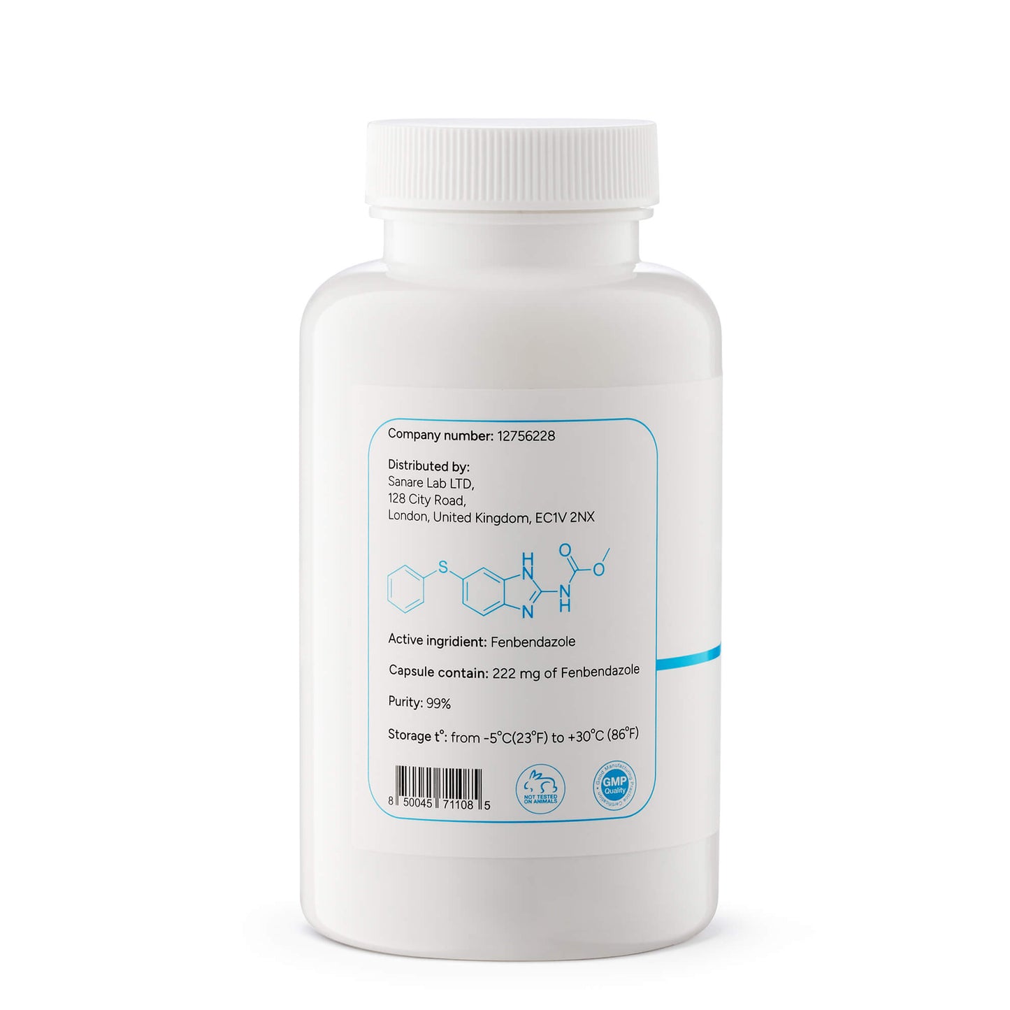 Fenbendazole 222 mg, 180 units, Purity >99%, laboratory tested - SanareLab