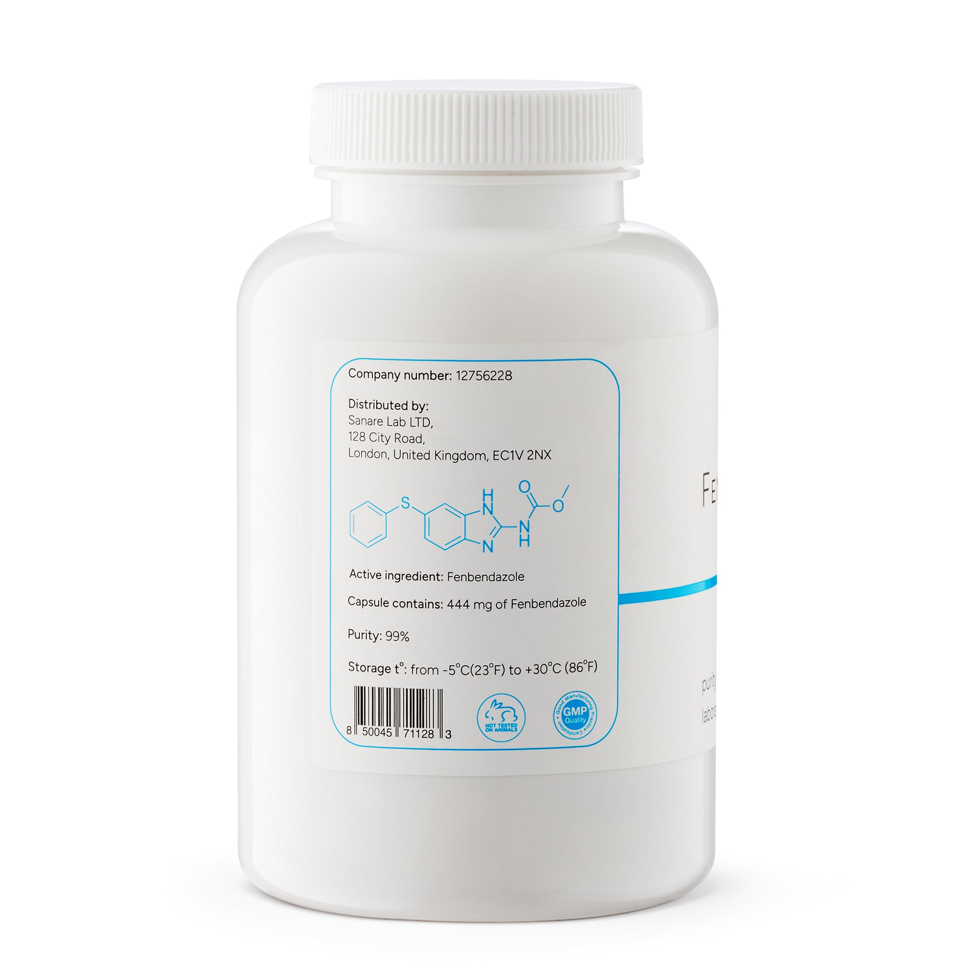 Fenbendazole 444mg - 180 capsules bottle from Sanare Lab