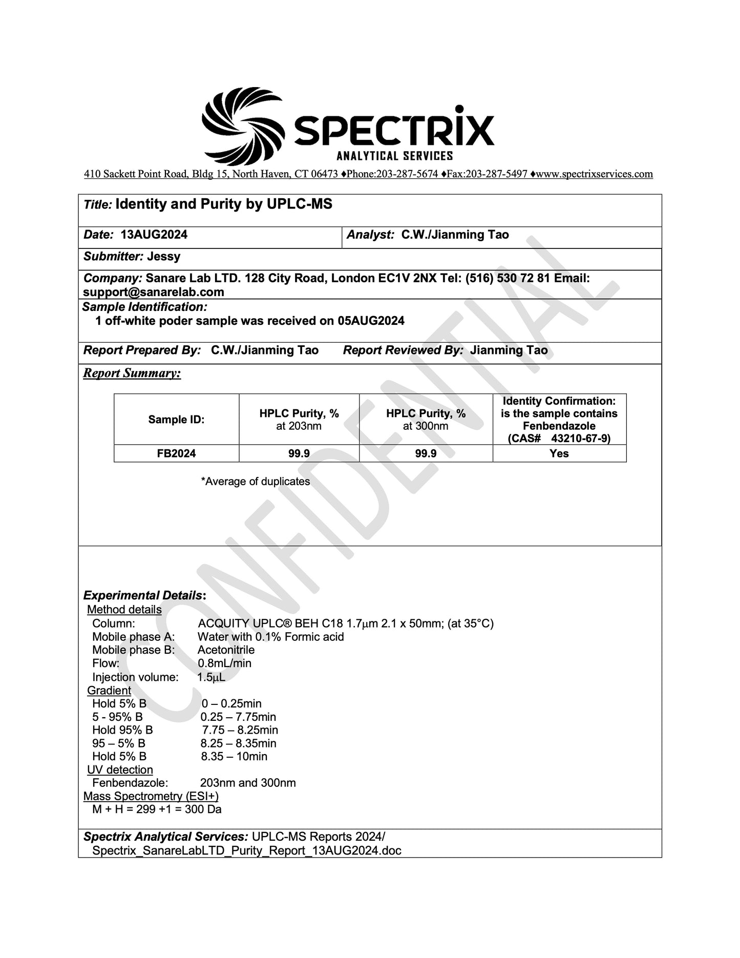 Fenbendazole 99% Powder 100 grams (3.5 oz) - SanareLab