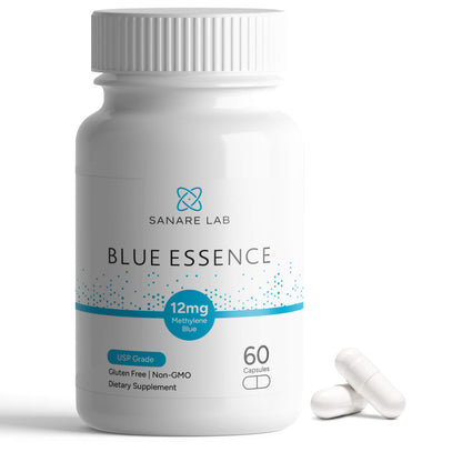 Blue Essence – Methylene Blue 12 mg | 60 Capsules | with Vitamin C + Organic Cocoa Powder