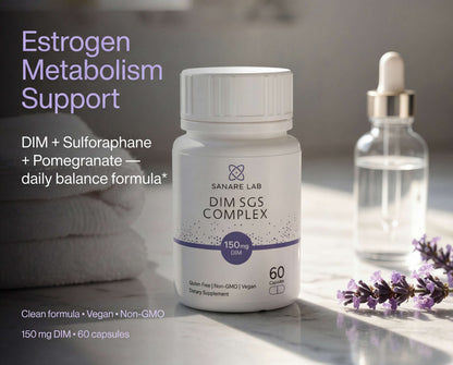 DIM SGS Complex 150mg – Diindolylmethane with Broccoli Seed Extract & Pomegranate – Hormone Balance Support for Women & Men – Vegan, Non-GMO, 60 Capsules